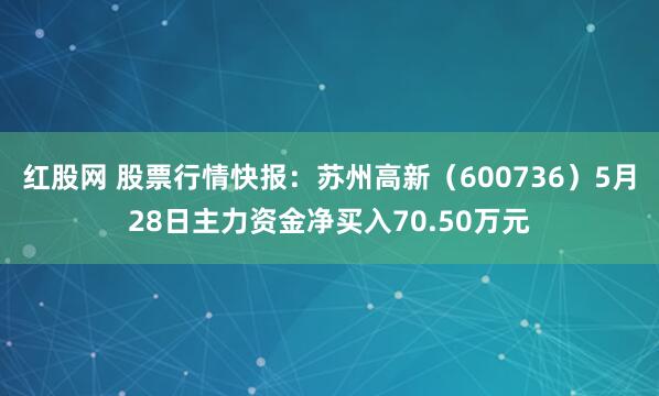 红股网 股票行情快报：苏州高新（600736）5月28日主力资金净买入70.50万元
