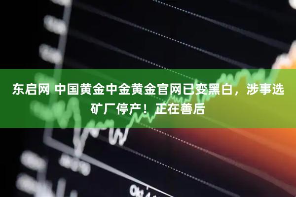 东启网 中国黄金中金黄金官网已变黑白，涉事选矿厂停产！正在善后