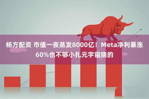 杨方配资 市值一夜蒸发8000亿！Meta净利暴涨60%也不够小扎元宇宙烧的